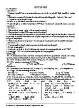 Đề cương ôn tập học kỳ 1 môn Hóa học Lớp 8